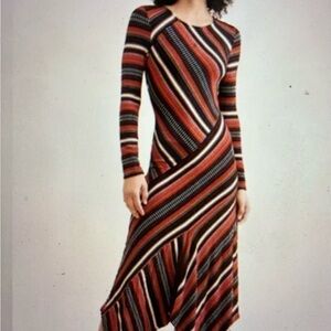 Maeve Vibrant Striped Long Sleeve Dress